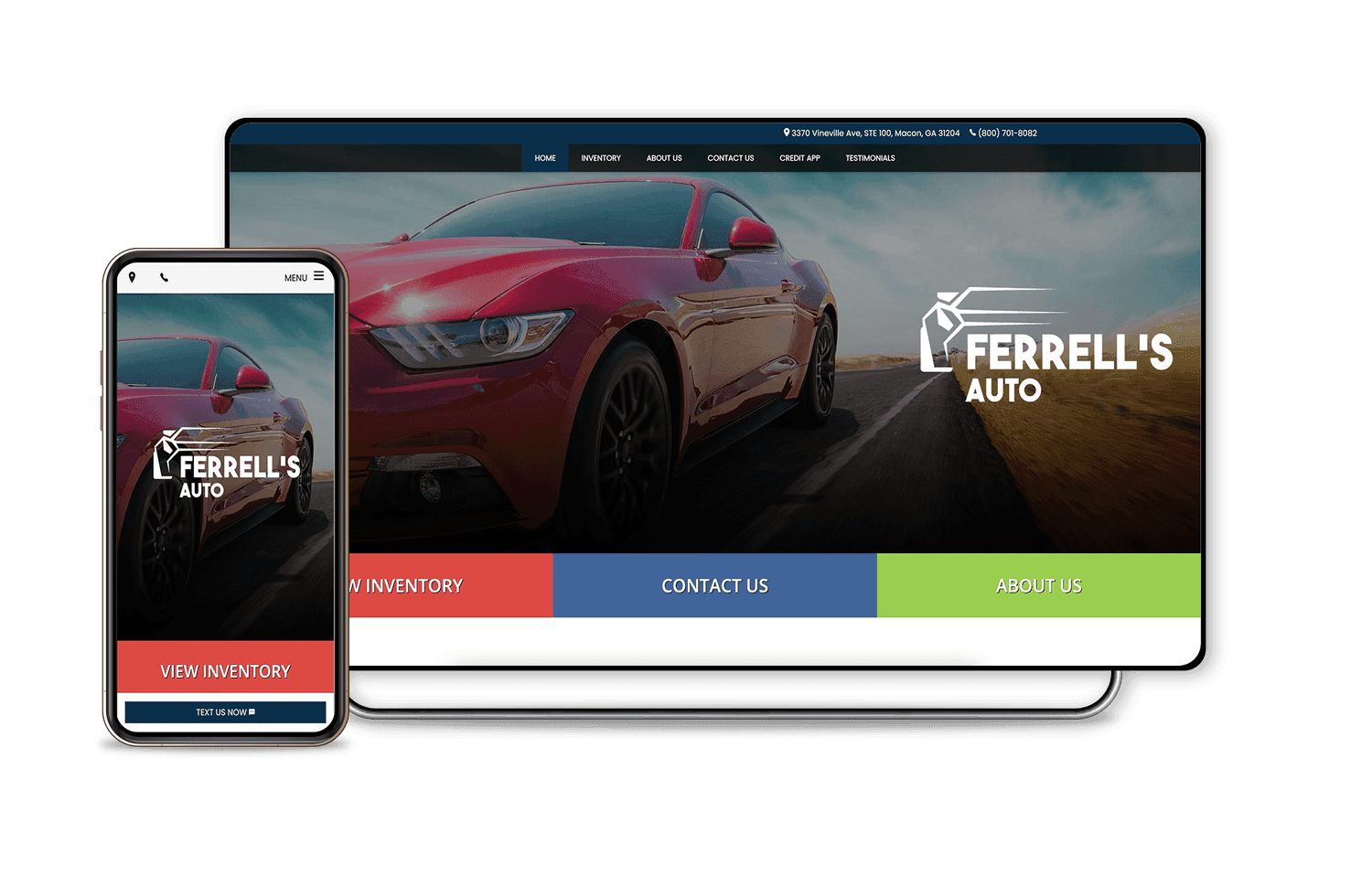 Dealer website layout example